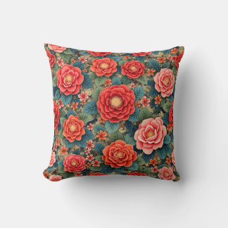 Rose pattern cushion