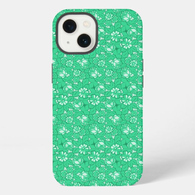 Rose pattern Green iPhone Case (Back)