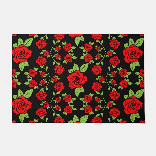 Rose Pattern Home Gifts Doormat (Front)