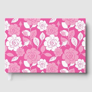 ROSE PATTERN IN PINK GUEST BOOK