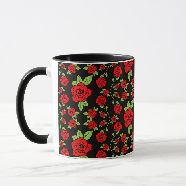 Rose Pattern Kitchen Gifts Mug (Left)