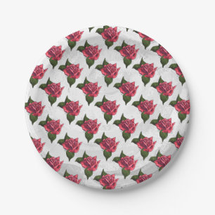 Rose Pattern Paper Plate