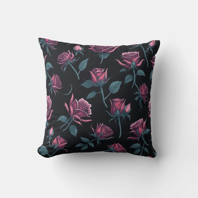 Rose Pattern Pillow (Front)