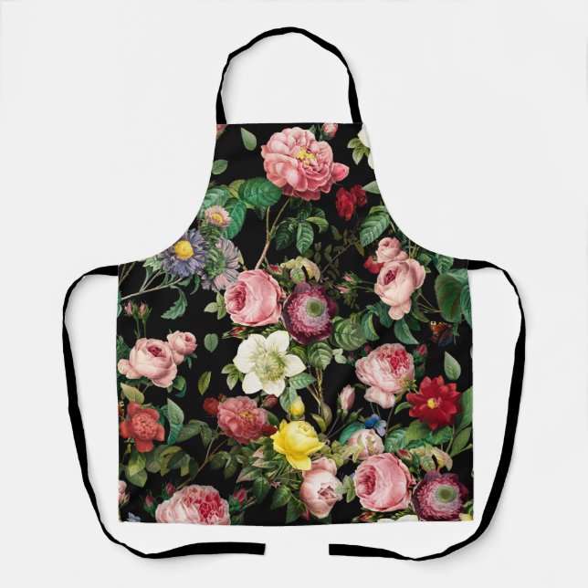 Rose Pattern Pink and Red  Apron (Front)