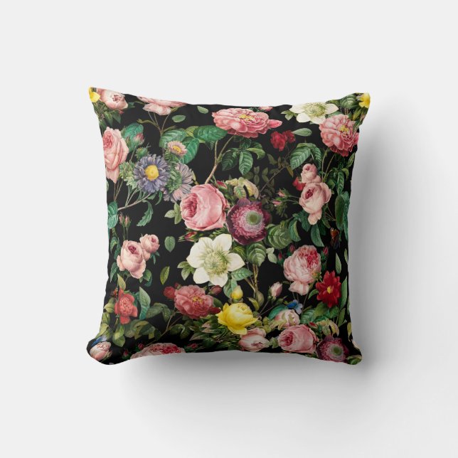 Rose Pattern Pink and Red  Cushion (Front)