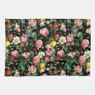 Rose Pattern Pink and Red Tea Towel