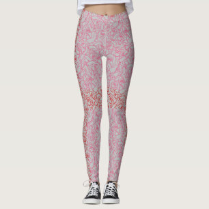 Rose pattern.r.dpnk.02b LGrey BG Leggings