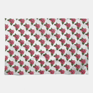 Rose Pattern Tea Towel