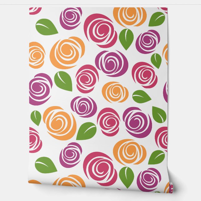 Rose pattern wallpaper (Unrolling)