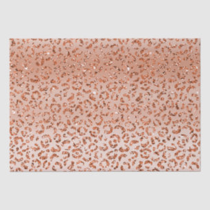 Rose Peach Glitter Leopard Animal   Tissue Paper