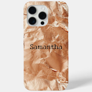 Rose Peach Gold Glam iPhone 15 Pro Max Case