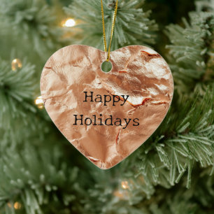 Rose Peach Gold Glam Ceramic Tree Decoration