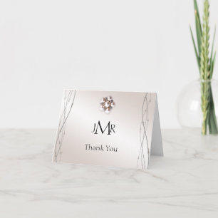 Rose Pearl and Dots 30th Anniversary Thank You Card