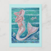 Rose Pearl mermaid art by Renee Lavoie  