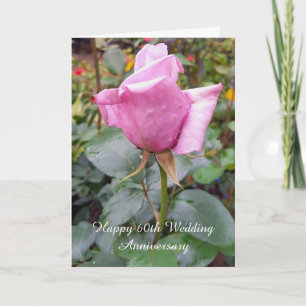 Rose Personalised 60th Wedding Anniversary Card