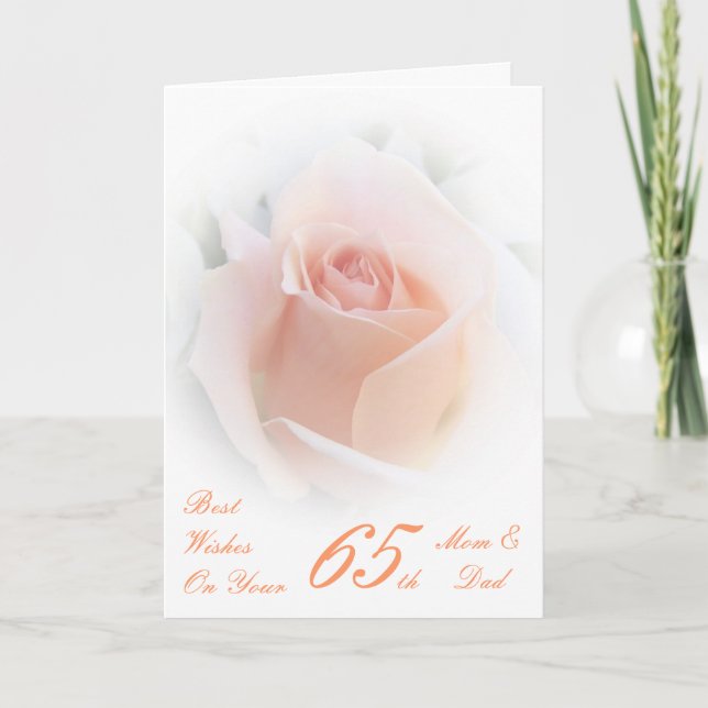 Rose Personalised 65th Wedding Anniversary Card (Front)