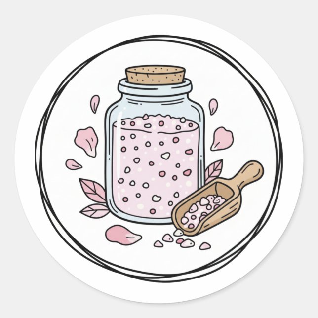 Rose Petal Bath Soak Label Illustration | Floral (Front)