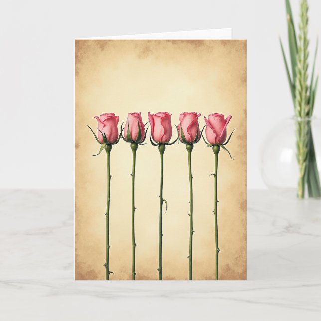 Rose Petal Birthday Card (Front)