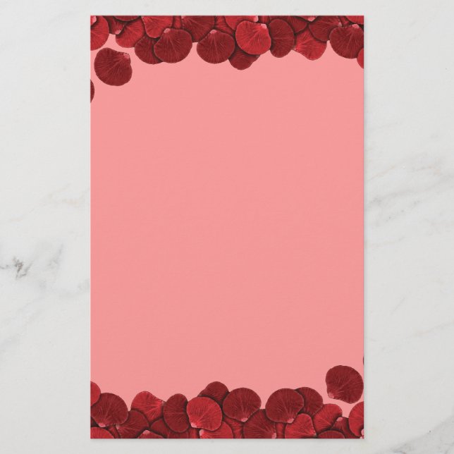 Rose Petal Border Stationary Stationery (Front)