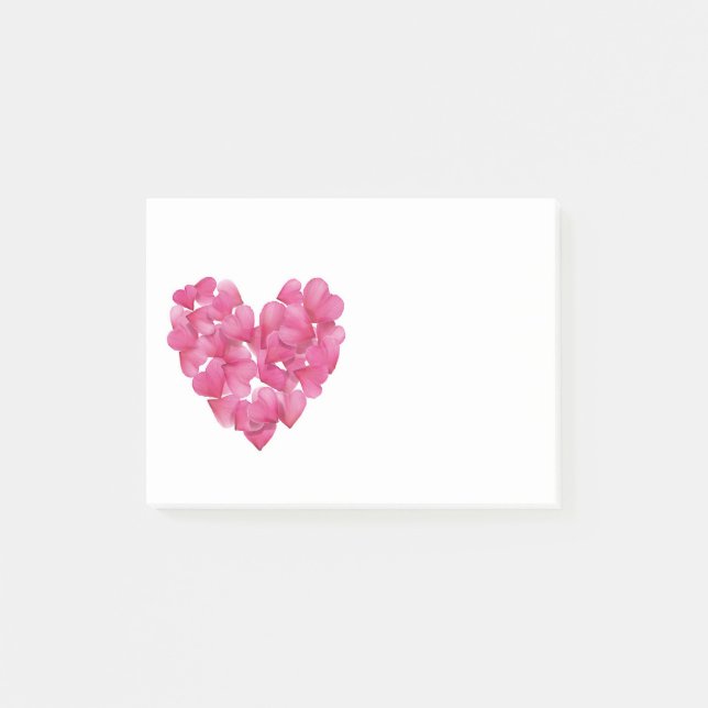 Rose petal hearts Stickies note block (Front)