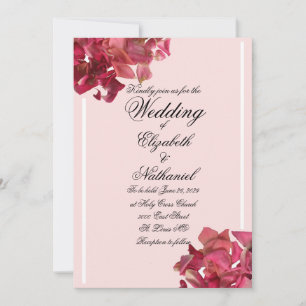 Rose Petal Pink Romantic Wedding Invitation