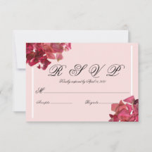 Rose Petal Pink Romantic Wedding RSVP Card