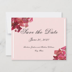 Rose Petal Pink Romantic Wedding Save The Date
