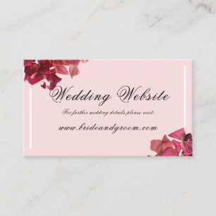 Rose Petal Pink Romantic Wedding Website Card
