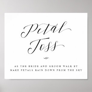 Rose Petal Toss Send Off Calligraphy Wedding Sign