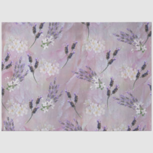Rose petals background droplets with lavender tissue paper