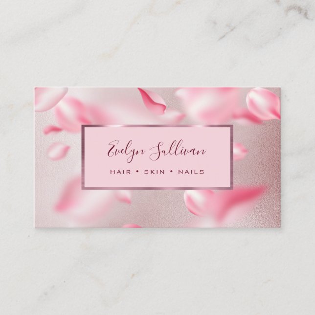 Rose Petals Faux Foil business card (Front)