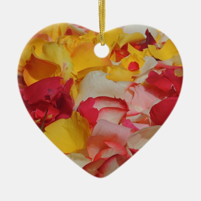 Rose Petals in Cuenca Ceramic Tree Decoration (Front)