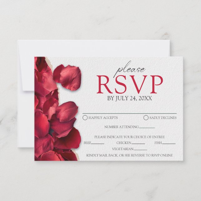 Rose Petals  Response Card (Front)