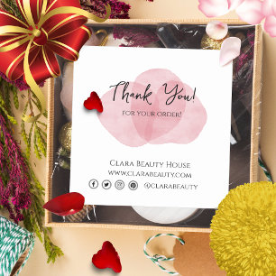 Rose Petals Thank You Homemade Congratulations Square Sticker