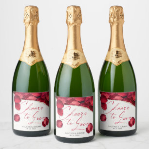 Rose Petals Wedding Wine Lable Sparkling Wine Label
