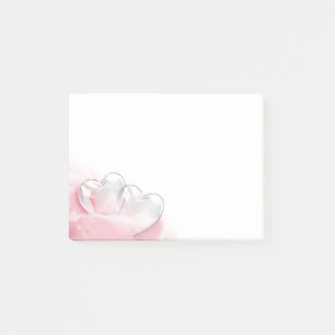 Rose Petals with Glass Hearts - Post-it® Notes