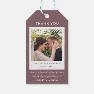 Rose Photo Wedding Thank You Favour Gift Tags