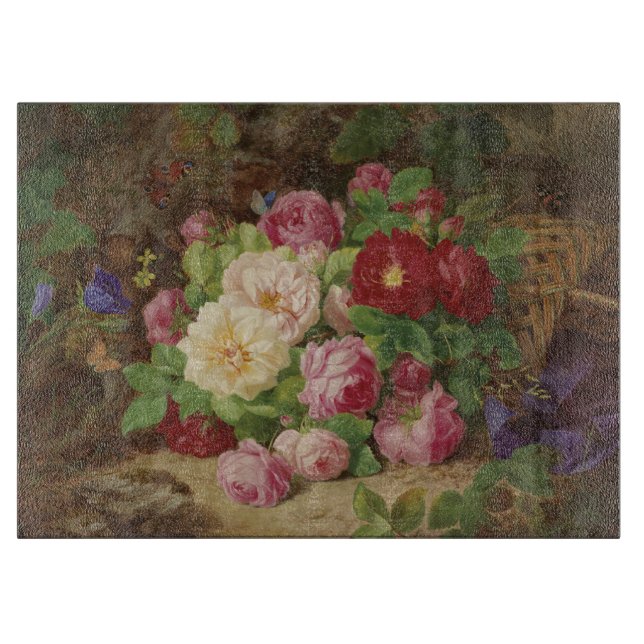 Rose Piece at the Forest Floor with Butterflies Cutting Board (Front)