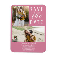 Rose Pink 2 Photos Save the Date Wedding
