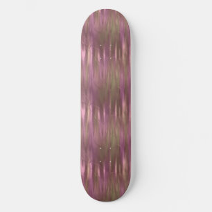 Rose Pink and Gold Liquid Metallic Effect Skateboard