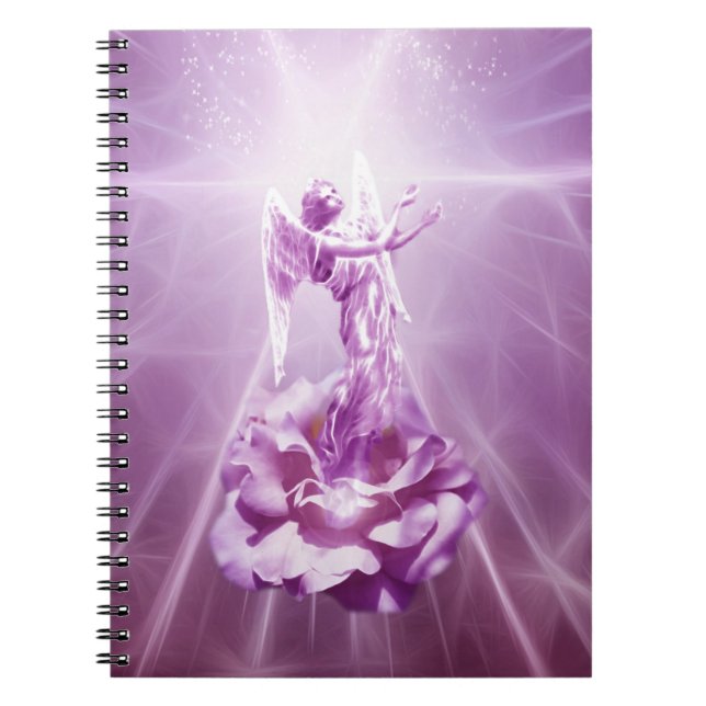 Rose pink Angel flame of love Spiral Notebook (Front)