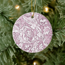 Rose Pink Baroque Ornate Foliage