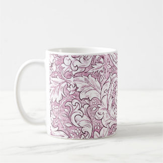 Rose Pink Baroque Ornate Foliage Coffee Mug