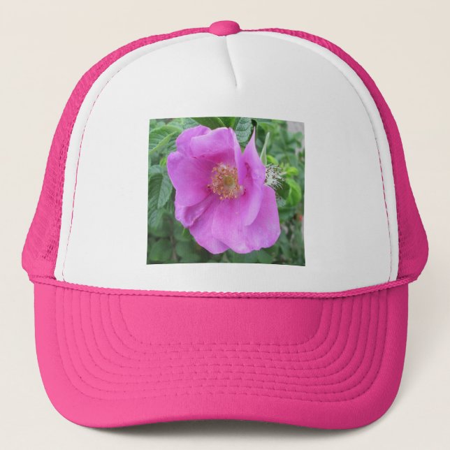Rose Pink Beach Plum Trucker Hat (Front)