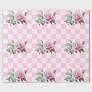 Rose Pink Blooms Wrapping Paper