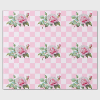 Rose Pink Blooms Wrapping Paper