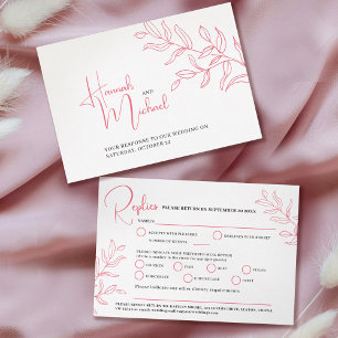 Rose pink branch meal option wedding event RSVP