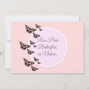 Rose pink butterflies invitation