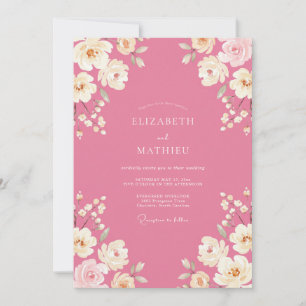 Rose Pink Charming Spring Wedding Invitation