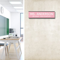 Rose Pink Classroom Door Sign